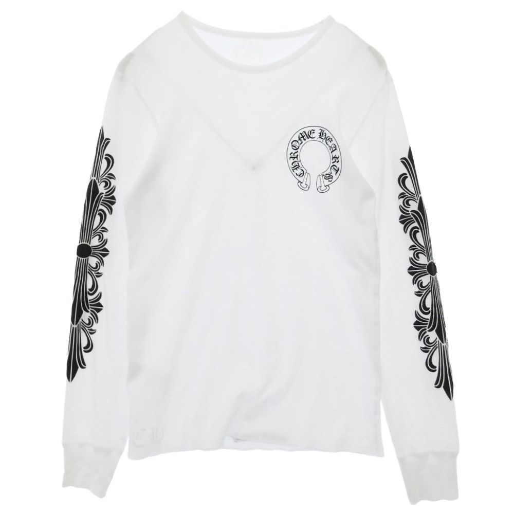 クロムハーツ サーマル ロンT Spiral Plus Floral Cross CHROME HEARTS クロムハーツ（原本無） Floral Cross Horseshoe