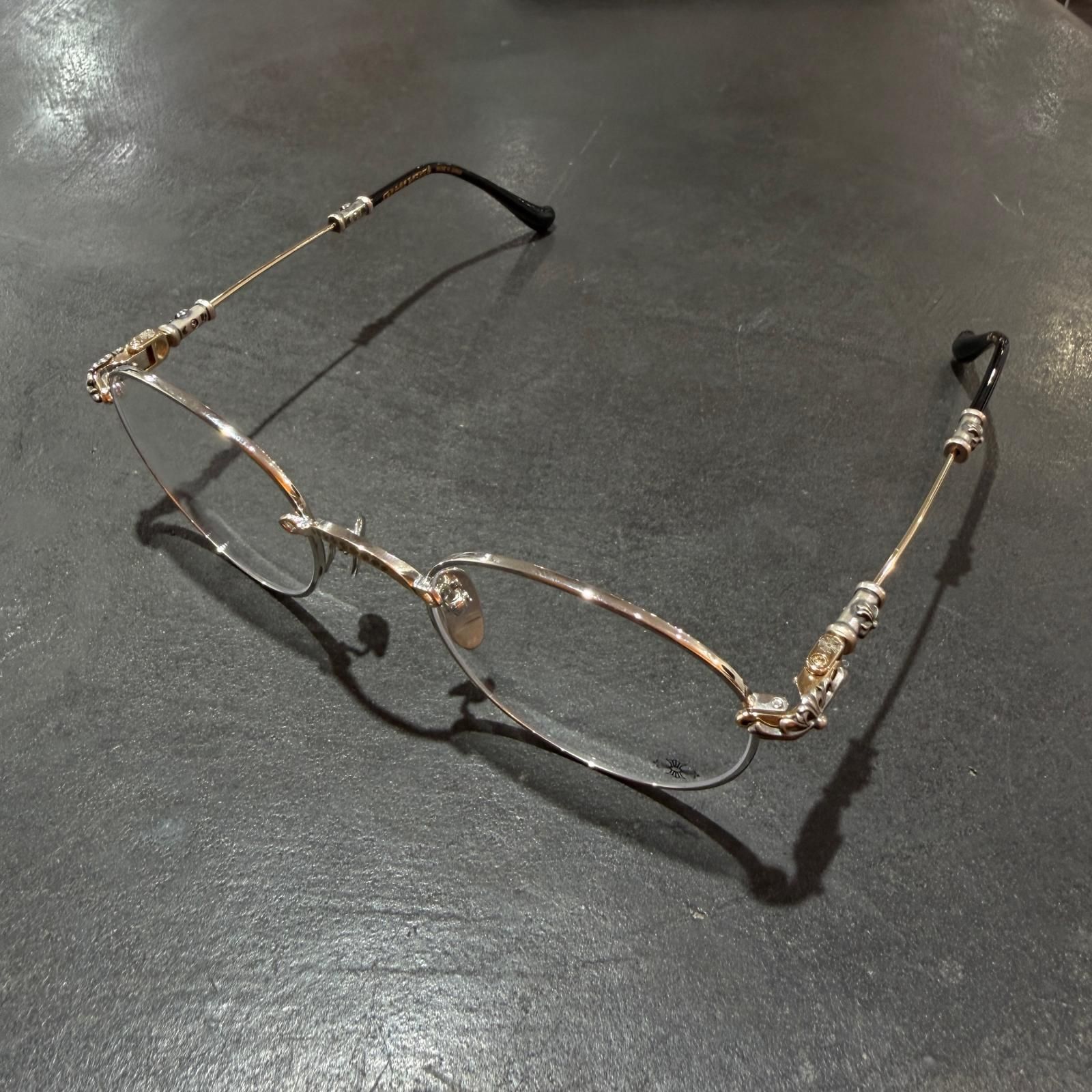 未使用 CHROME HEARTS BUBBA-A ブッバ メガネ サングラス メタルフレーム クロムハーツ シルバー F （20157M） 未使用 CHROME HEARTS BUBBA-A ブッバ メガネ サングラス メタル