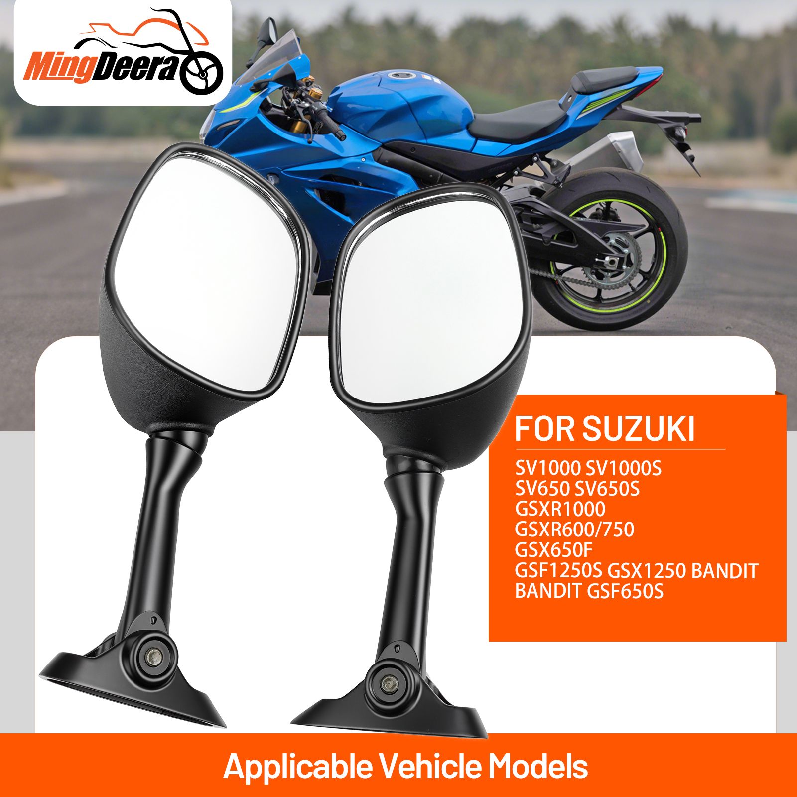 Suzuki GSF1250S 1250SA GSX650F用 リアビューミラー 左右セット 2007-2009