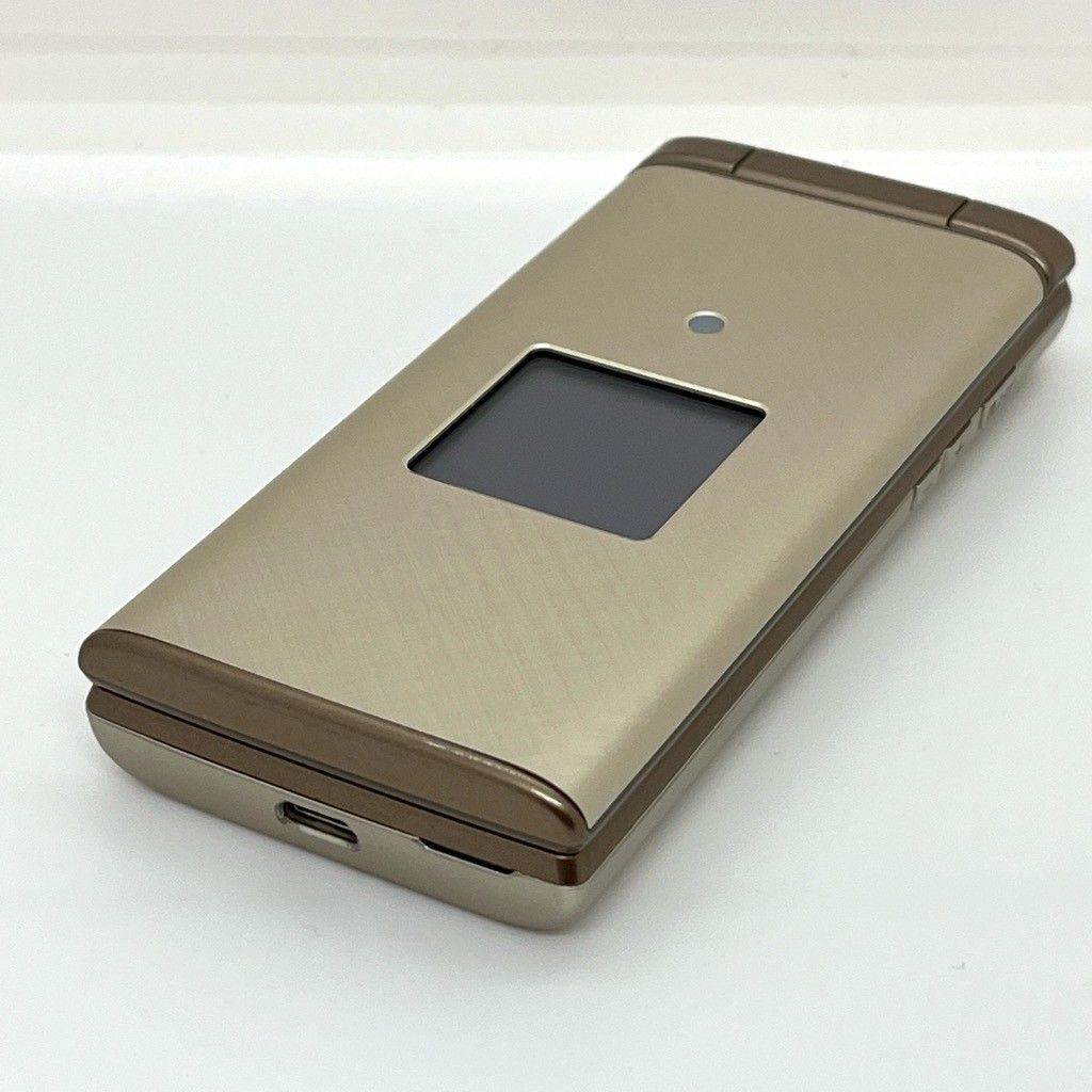 美品 かんたんケータイ KYF38 au SIMロック解除済 シャンパンゴールド