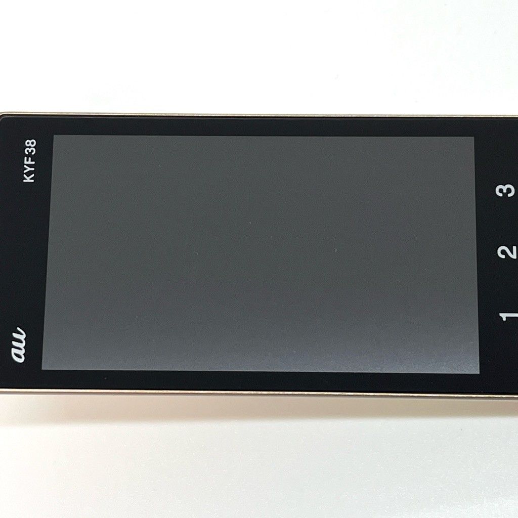 美品 かんたんケータイ KYF38 au SIMロック解除済 シャンパンゴールド
