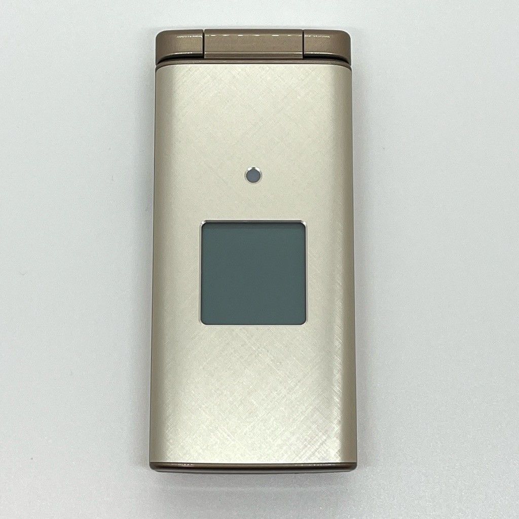 美品 かんたんケータイ KYF38 au SIMロック解除済 シャンパンゴールド