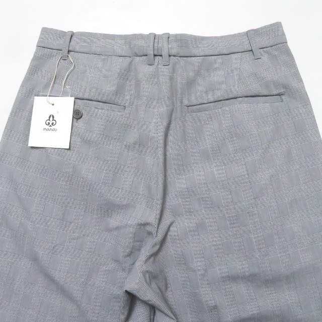 新品 mando マンド 21SS 日本製 GLEN CHECK TUCK WIDE PANTS