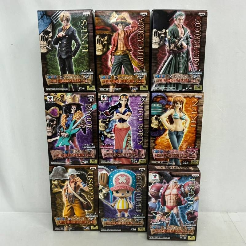 ワンピース プライズ フィギュア 9個 まとめ セット / ONE PIECE DX DXF ルフィ ゾロ サンジ ナミ ロビン ブルック ウソップ チョッパー フランキー