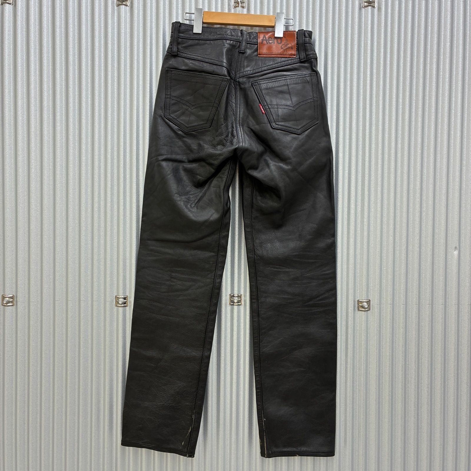 AERO LEATHER レザーパンツ ブラック Aero Leather ブラックレザーパンツ - メルカリ