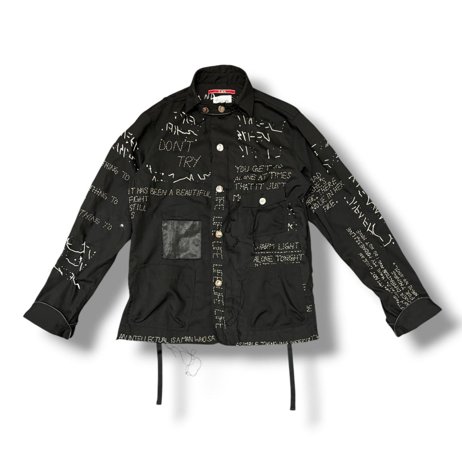 leh 20SS HAND EMBROIDERY JACKET ハンドエンブロイダリージャケット 刺繍シャツ レー LEH701 ブラック M （20254M） leh 20SS HAND EMBROIDERY JACKET ハンドエンブロイダリージャケット