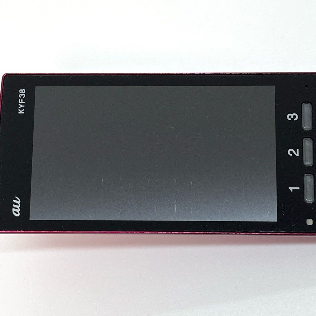 かんたんケータイ KYF38 au SIMロック解除済 ワインレッド 4G LTE 白