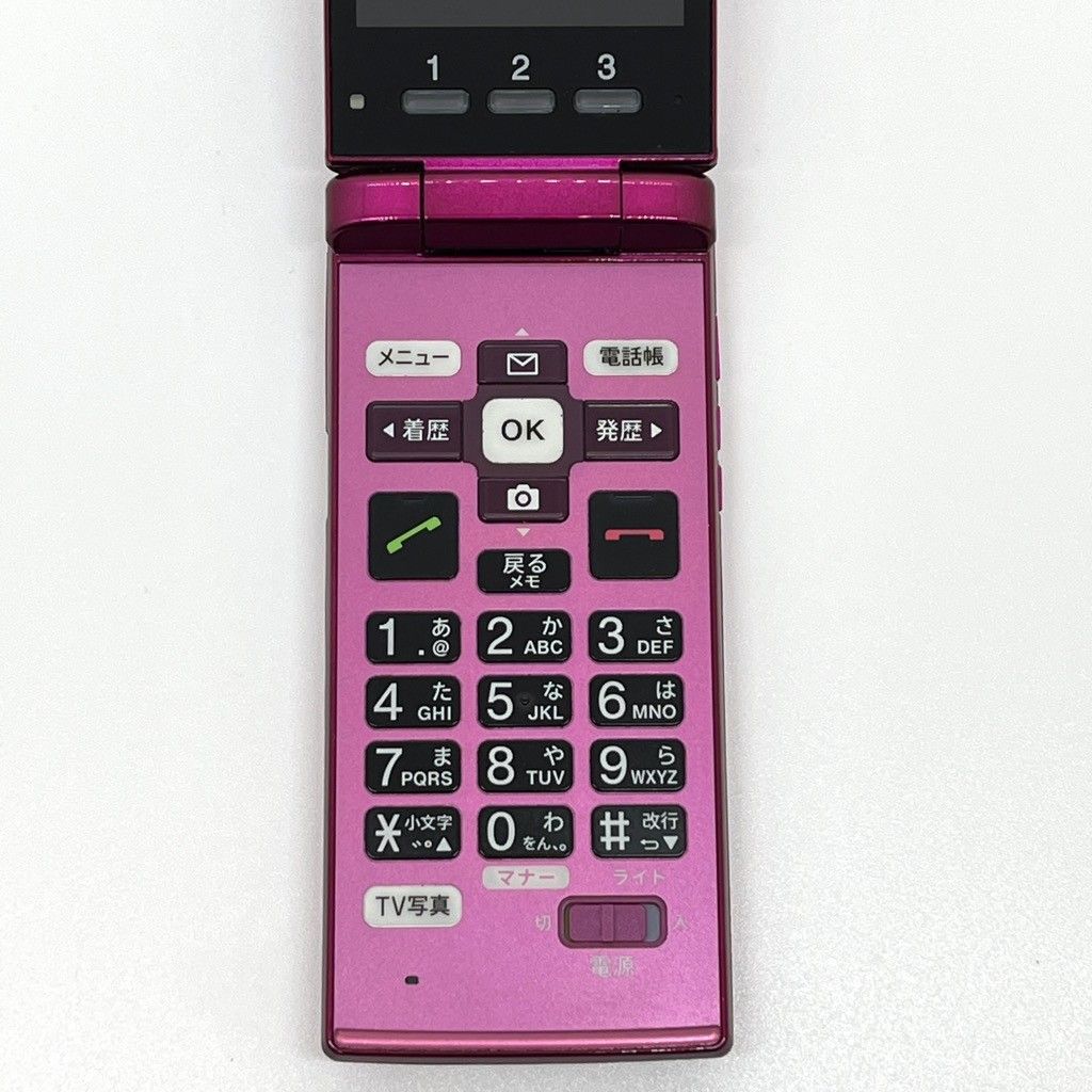かんたんケータイ KYF38 au SIMロック解除済 ワインレッド 4G LTE 白