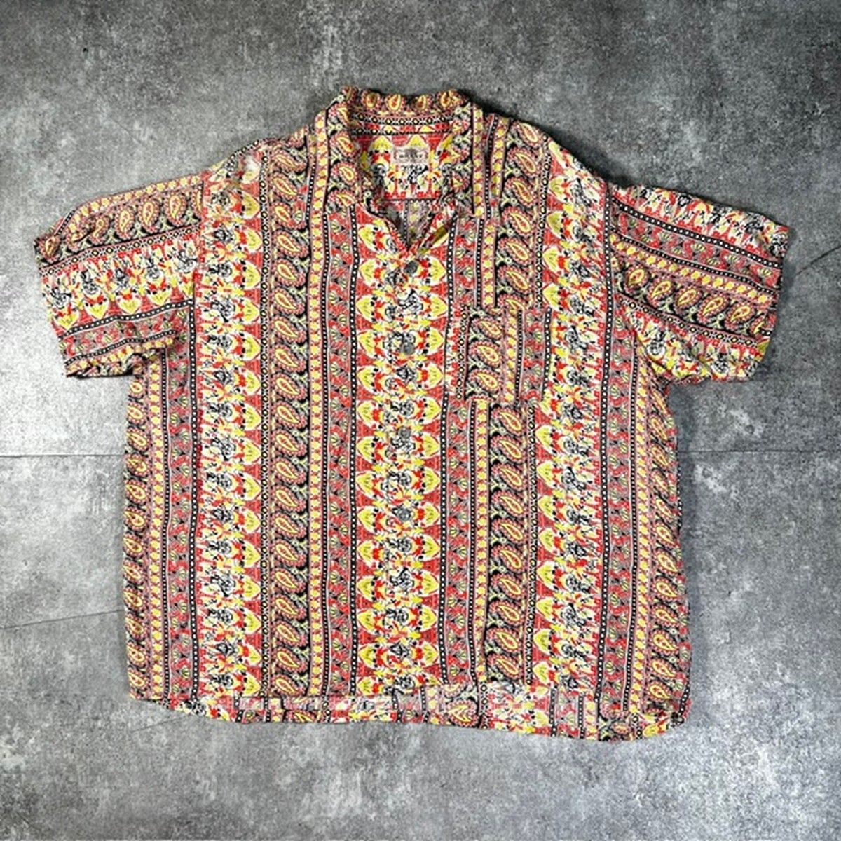 50’s BRENT ストライプ柄 開襟シャツ 半袖 Montgomery Ward vintage ヴィンテージ USA 50's BRENT ストライプ柄 開襟シャツ 半袖 Montgomery Ward vintage