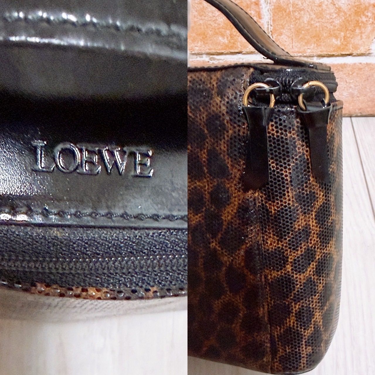 美品)LOEWE(ロエベ)バニティバッグ アニマル柄 - メルカリ