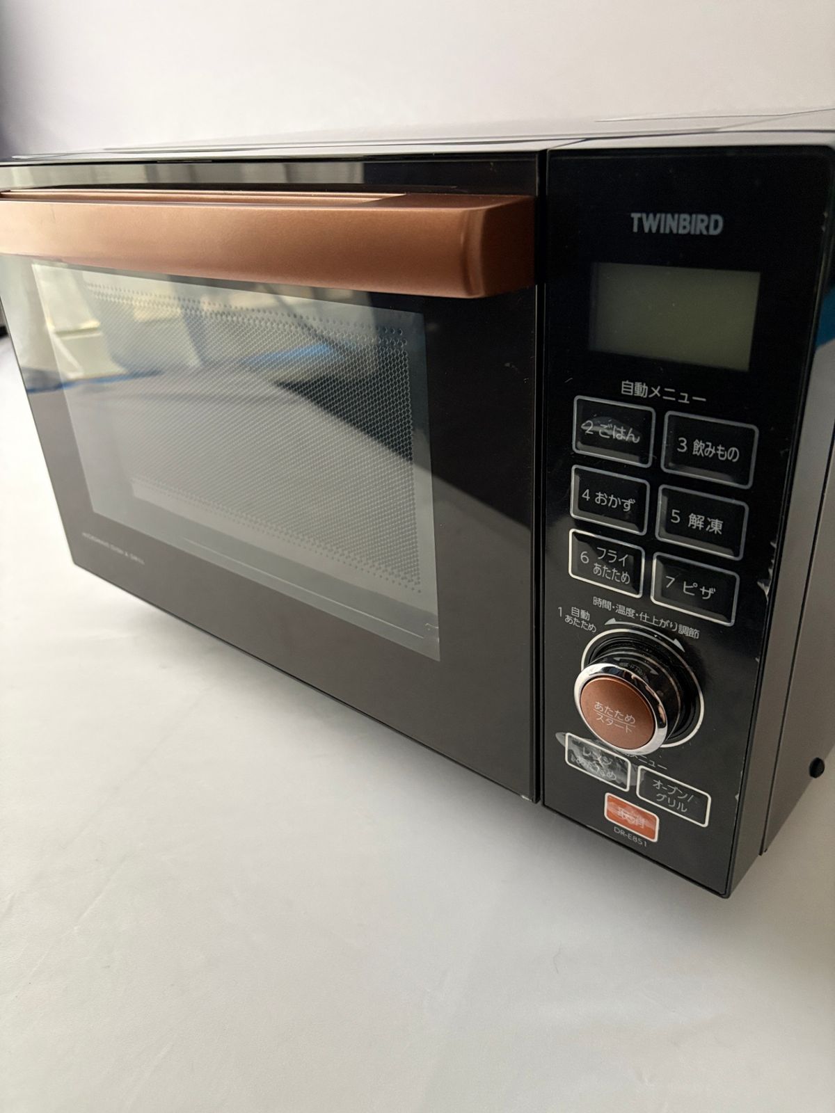 ○ツインバード TWINBIRD センサー付フラットオーブンレンジ DR-E851BR
