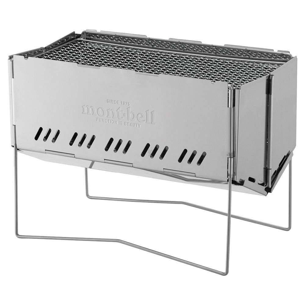 mont-bell モンベル フォールディング ファイヤーピット 焚き火台 焼き網・ロストル・収納袋付 二次燃焼 BBQ
