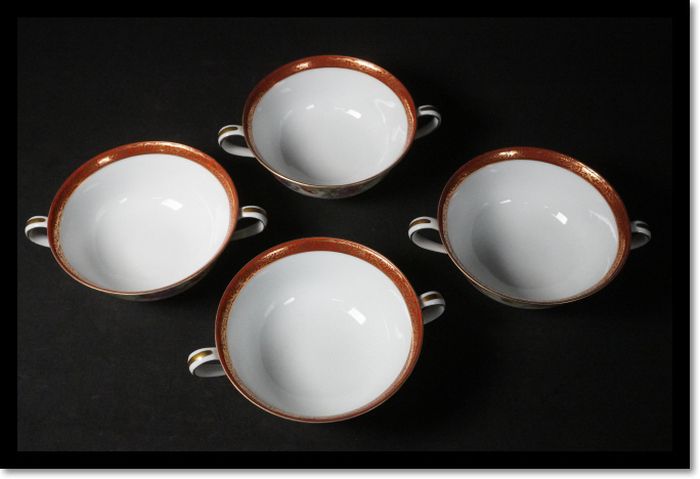 ノリタケ スープカップ 4客 オールドノリタケ 時代 骨董 金彩 Noritake