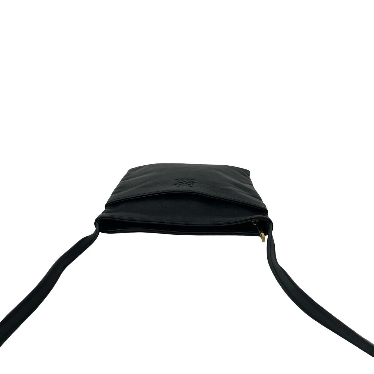 極 美品 保存袋付き LOEWE ロエベ アナグラム 型押し レザー 本革 ミニ