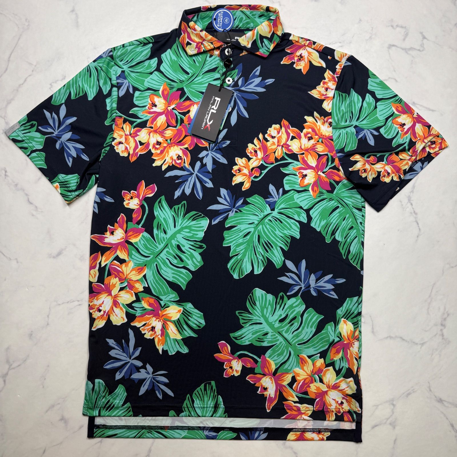 新品タグ付き RLX Ralph Lauren 花柄 ボタニカル ポロシャツ 半袖 メンズ XS ゴルフ