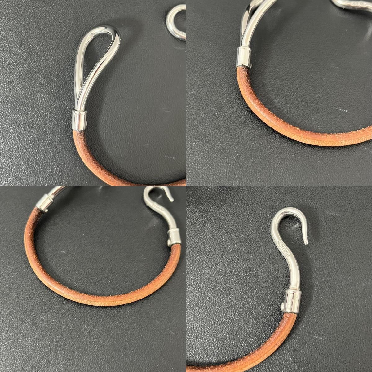 HERMES】エルメス ジャンボ ブレスレット バングル レザー ブラウン