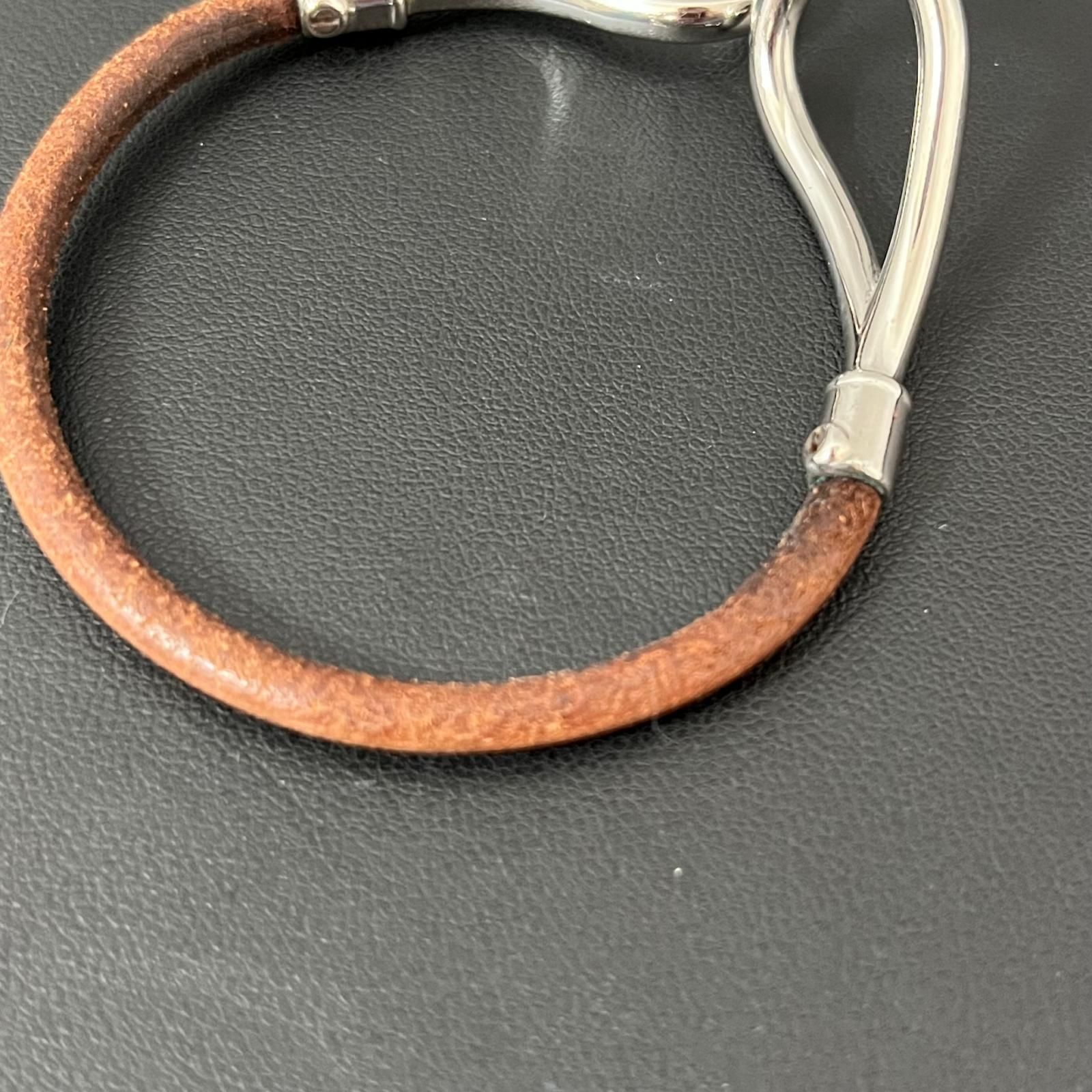 HERMES】エルメス ジャンボ ブレスレット バングル レザー ブラウン