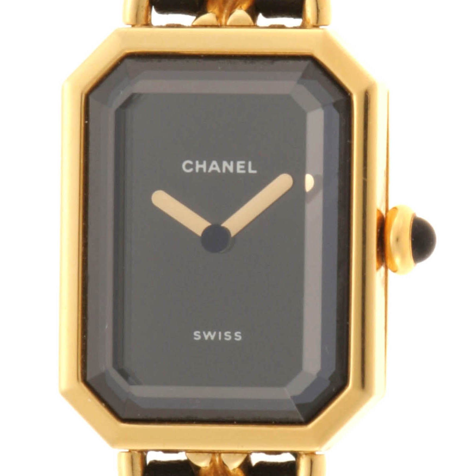 CHANEL シャネル プルミエールL H0001 GP/レザー ブラック レディース