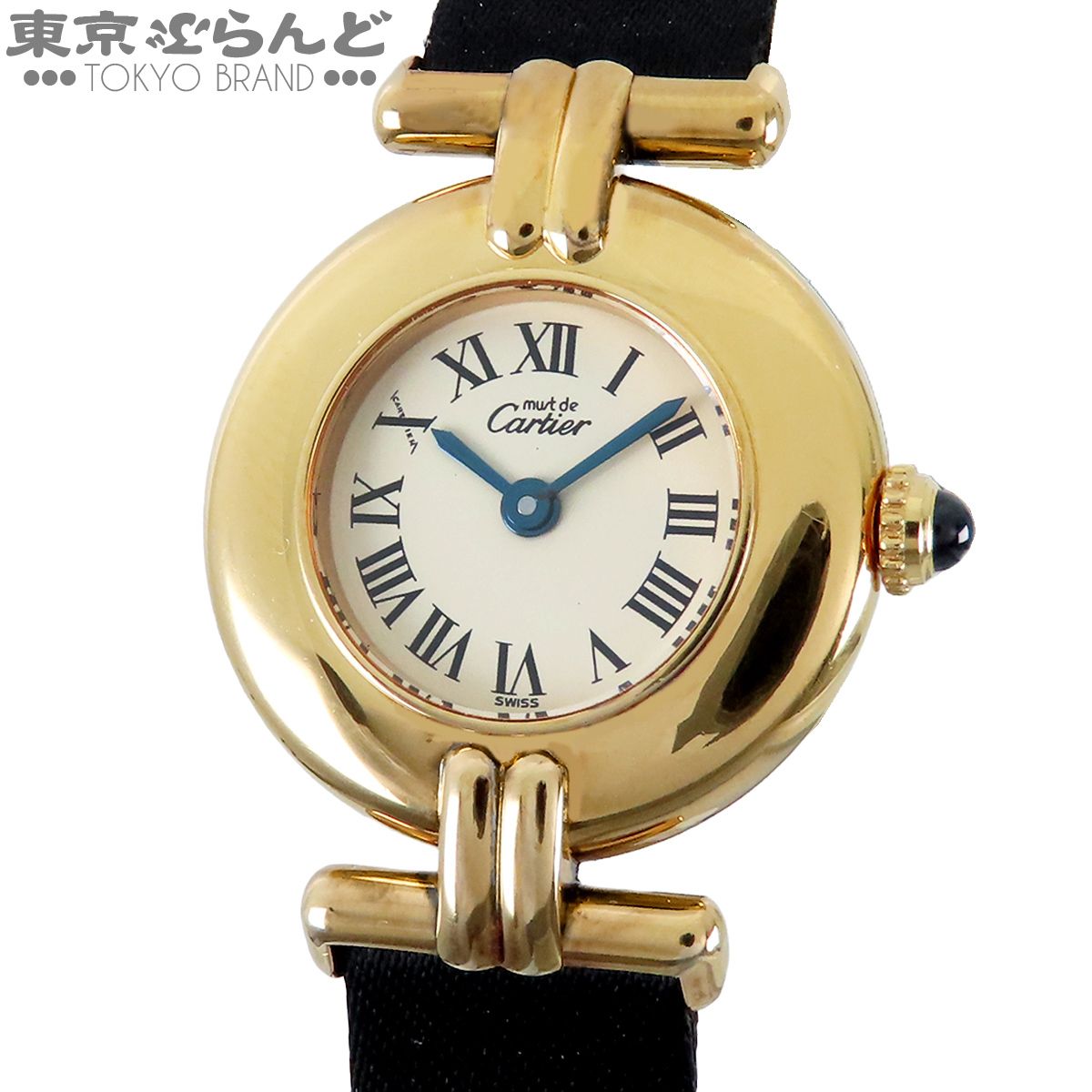 大特価！Cartierカルティエ『マストコリゼ』レデース腕時計　新品電池交換済！ カルティエ CARTIER マストコリゼSM W1000653 アイボリー SV925(GP