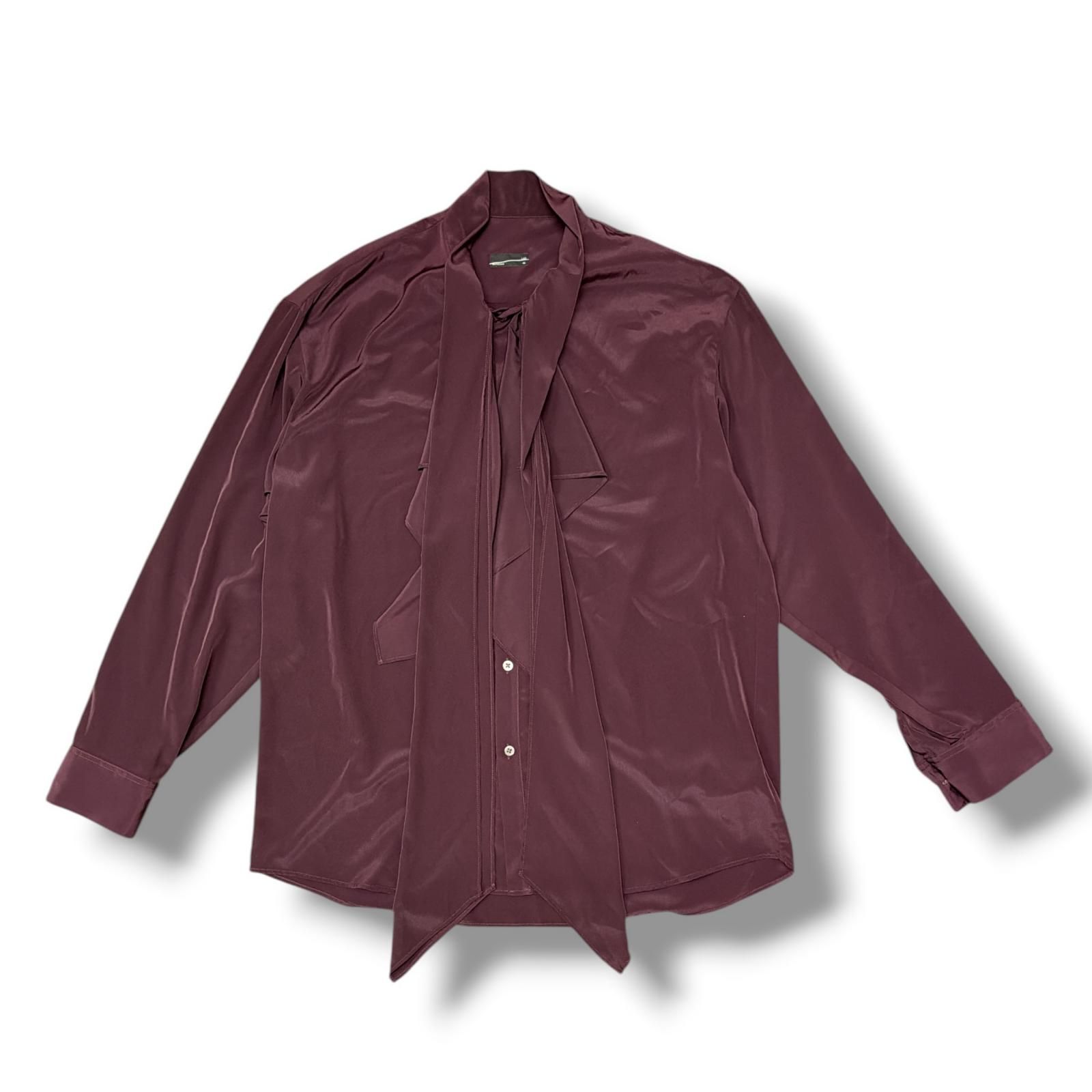 参考上代30800円 LAD MUSICIAN 25AW DECHINE FRILL BIG SHIRT フリルビッグシャツ ラッドミュ―ジシャン 2225-104 ワイン 46 （20268M） 参考上代30800円 LAD MUSICIAN 25AW DECHINE FRILL BIG SHIRT フリル