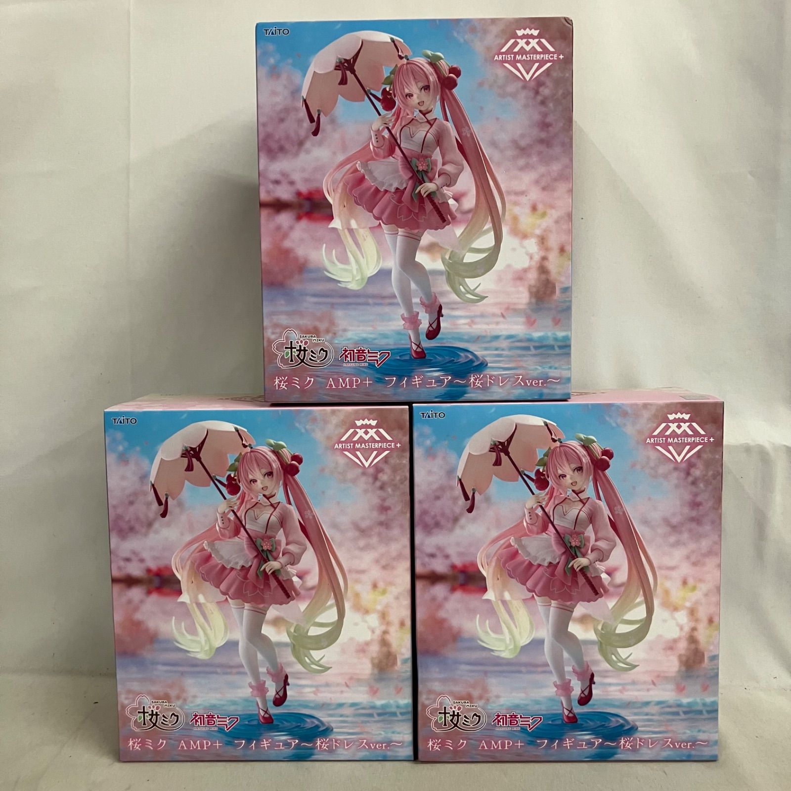 未開封 初音ミク AMP+ 桜ミク 桜ドレス フィギュア 3個セット SF7F54