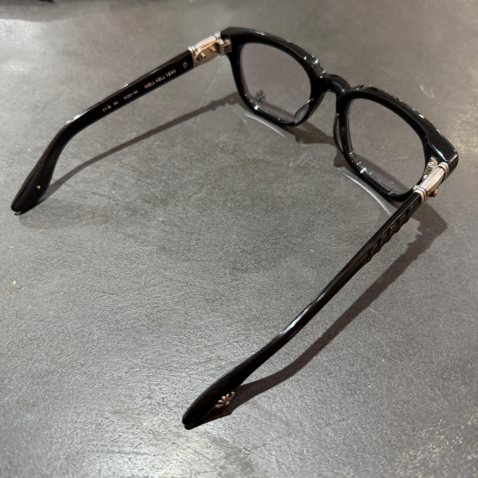 未使用 CHROME HEARTS WELL HELL YEAH FOTI BK 51 スカル ウェリントン