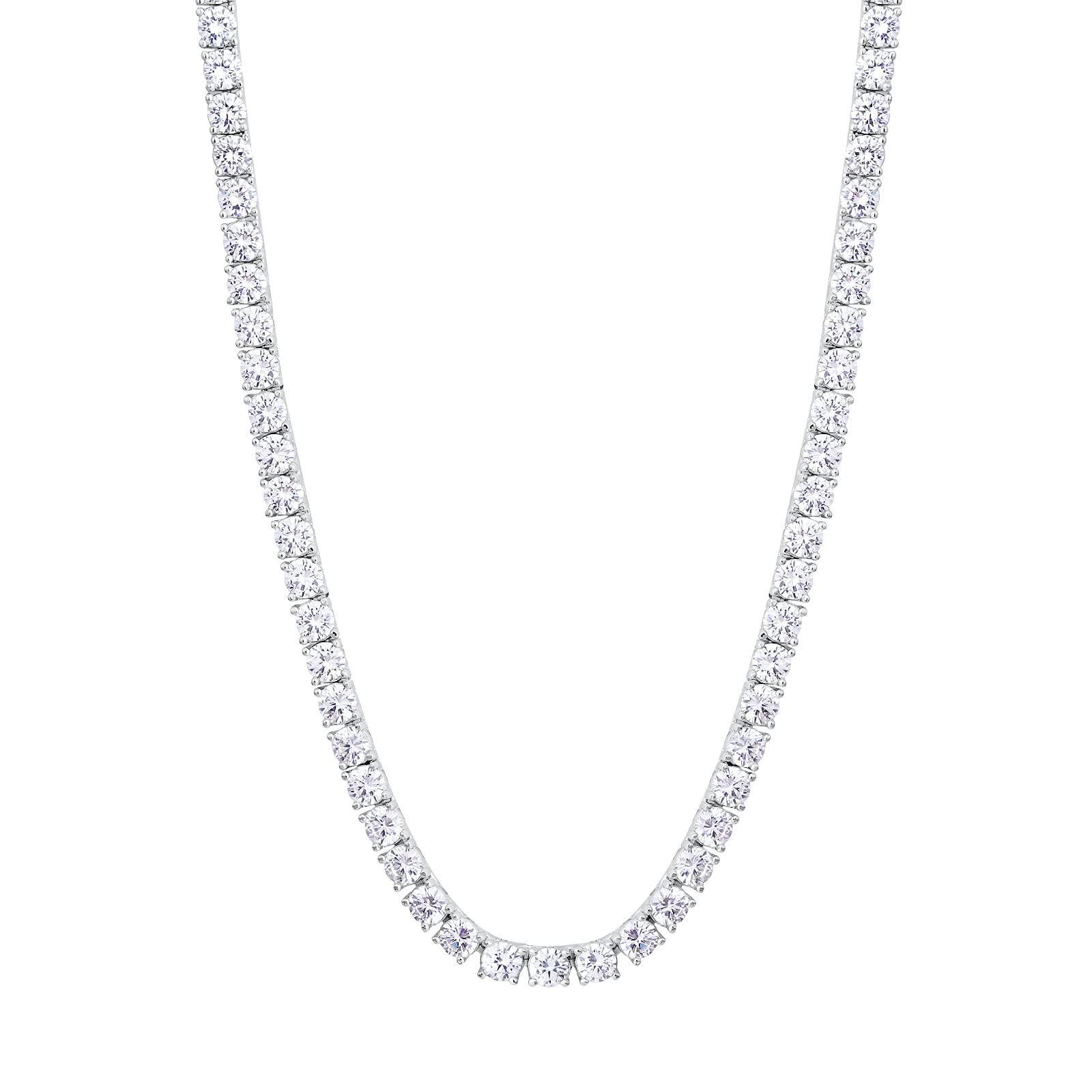 テニスチェーン テニスネックレス ジルコニア シルバーメッキ メンズ テニスチェーン テニスネックレス ジルコニア シルバーメッキ メンズ