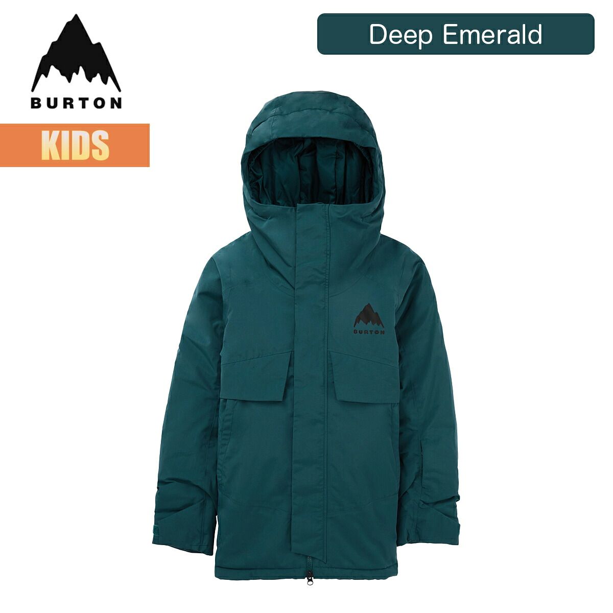 Burton Snowboard Wear Kids Jacket 26-27 Burton Ascutney Deep Emerald 2 Layer 27WIN-243121 Kids' Burton Ascutney 2-Layer Jacket Snowboard Kids Genuine