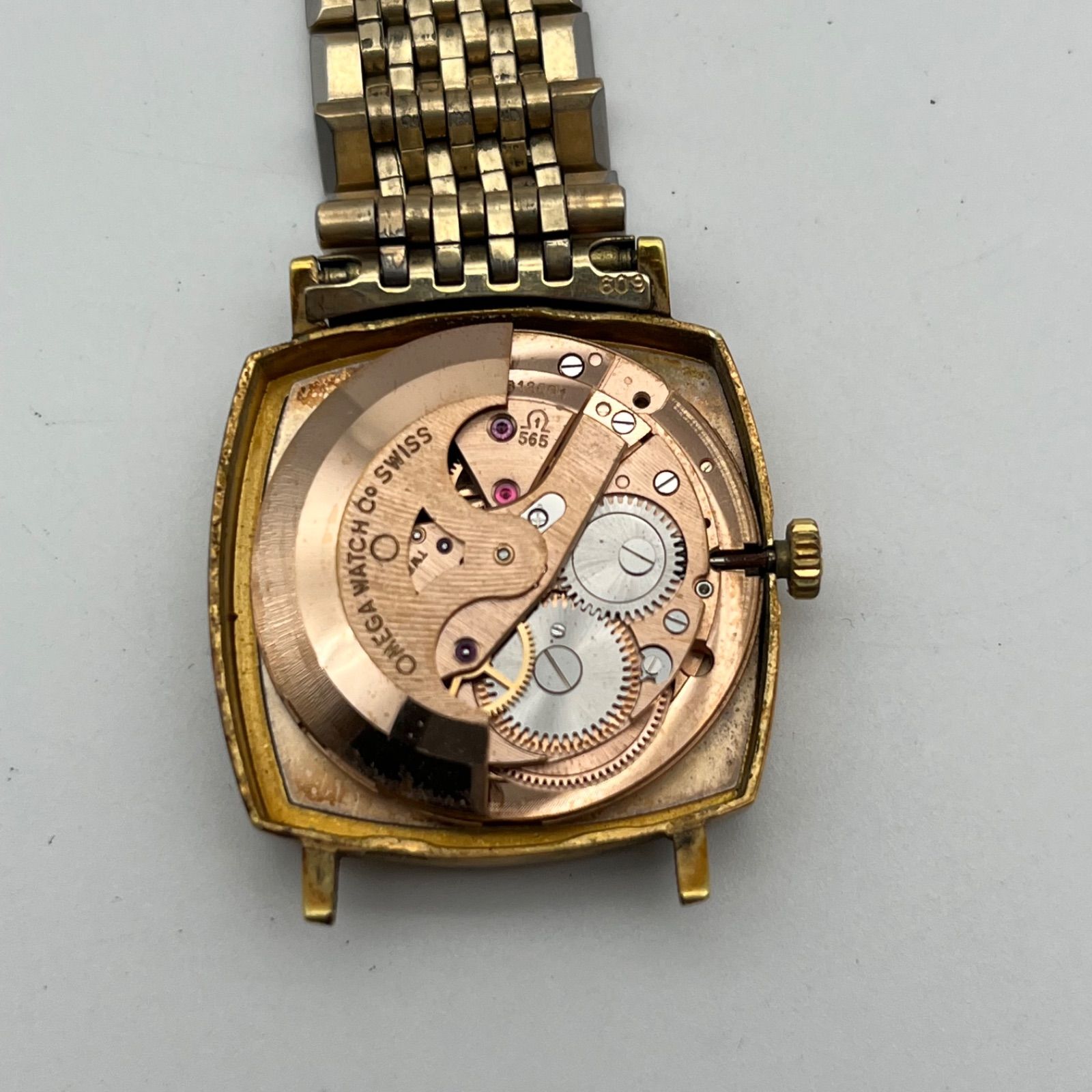 □オメガ OMEGA ジュネーブ スクエア 162.010 自動巻き 稼働品 メンズ