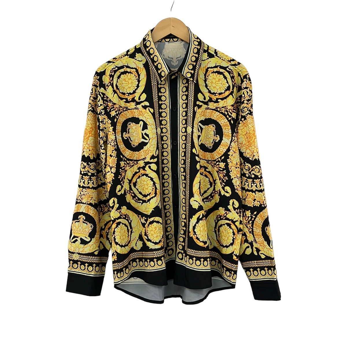 VERSACE(ヴェルサーチ) 長袖シャツ サイズ3XL メンズ美品 黒×イエロー