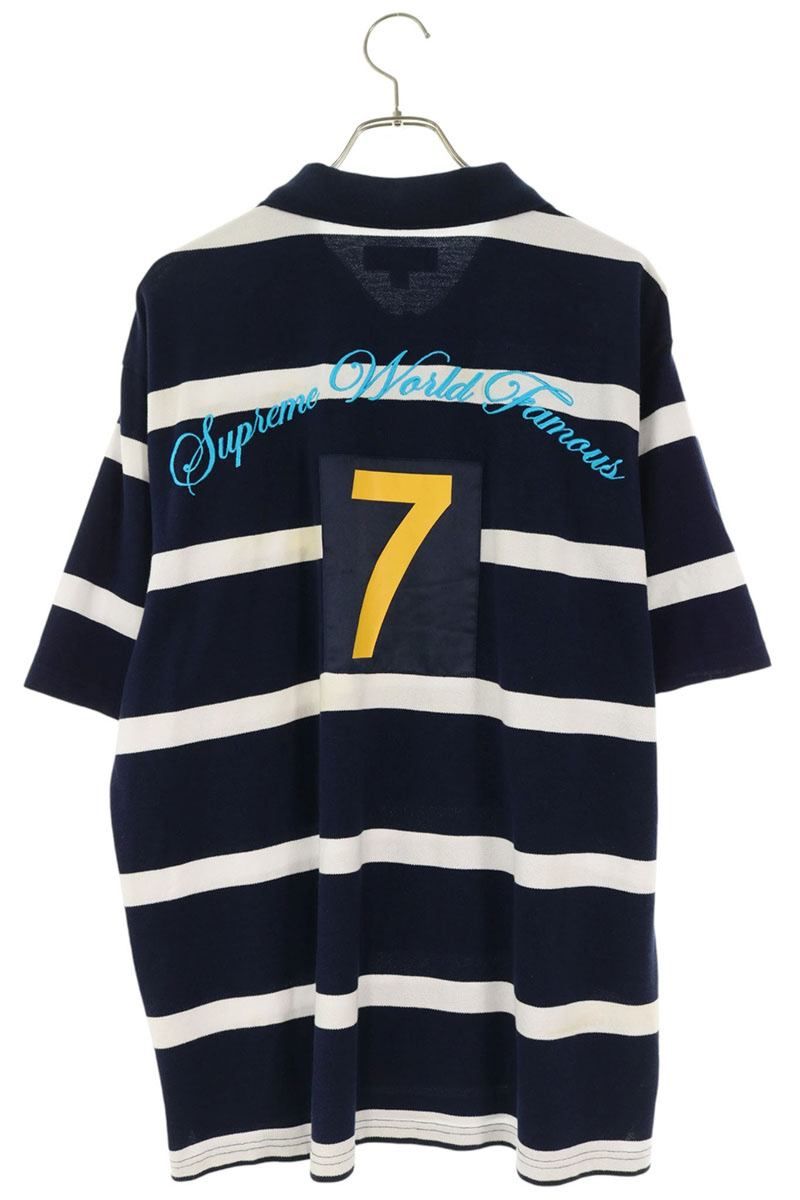 シュプリーム 25SS Cursive Polo スクリプトロゴナンバリングボーダー