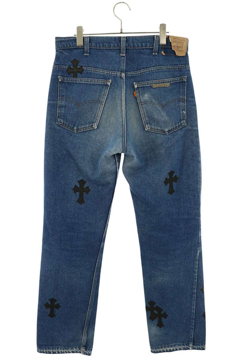クロムハーツ U VNTG JEAN BLU ORNG TAB 517 クロスパッチ付き