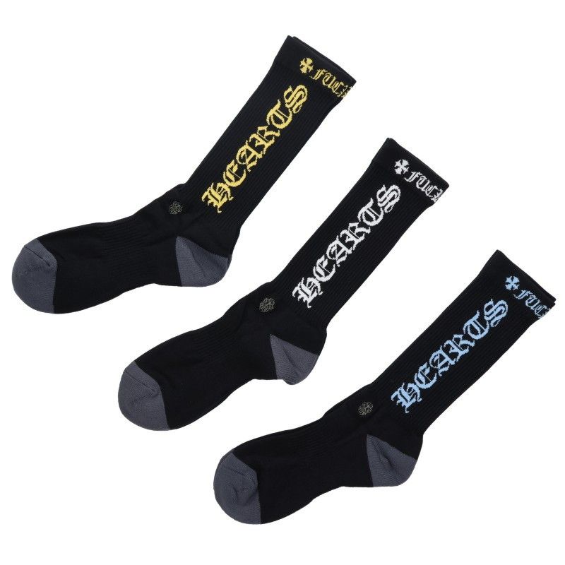 クロムハーツ SOCKS OLD ENGLISH 3PK オールドイングリッシュロゴ靴下 メンズ L