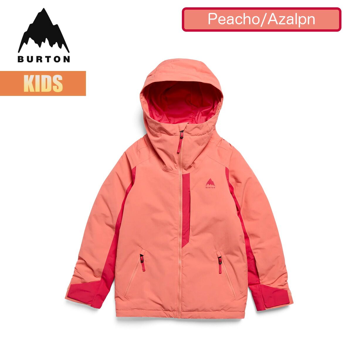 バートン スノーボードウェア キッズ ジャケット 26-27 Burton ヒルスロープ Peach Echo / Azalea Pink 27WIN-243131 Kids' Burton Hillslope Jacket 2-Layer 2レイヤー 正規品