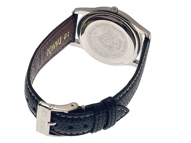 GUCCI 5500M グッチ　メンズ腕時計 社外新品ベルト　稼働品 GUCCI グッチ 5500M 5500M 腕時計 ステンレススチール/レザー シルバー