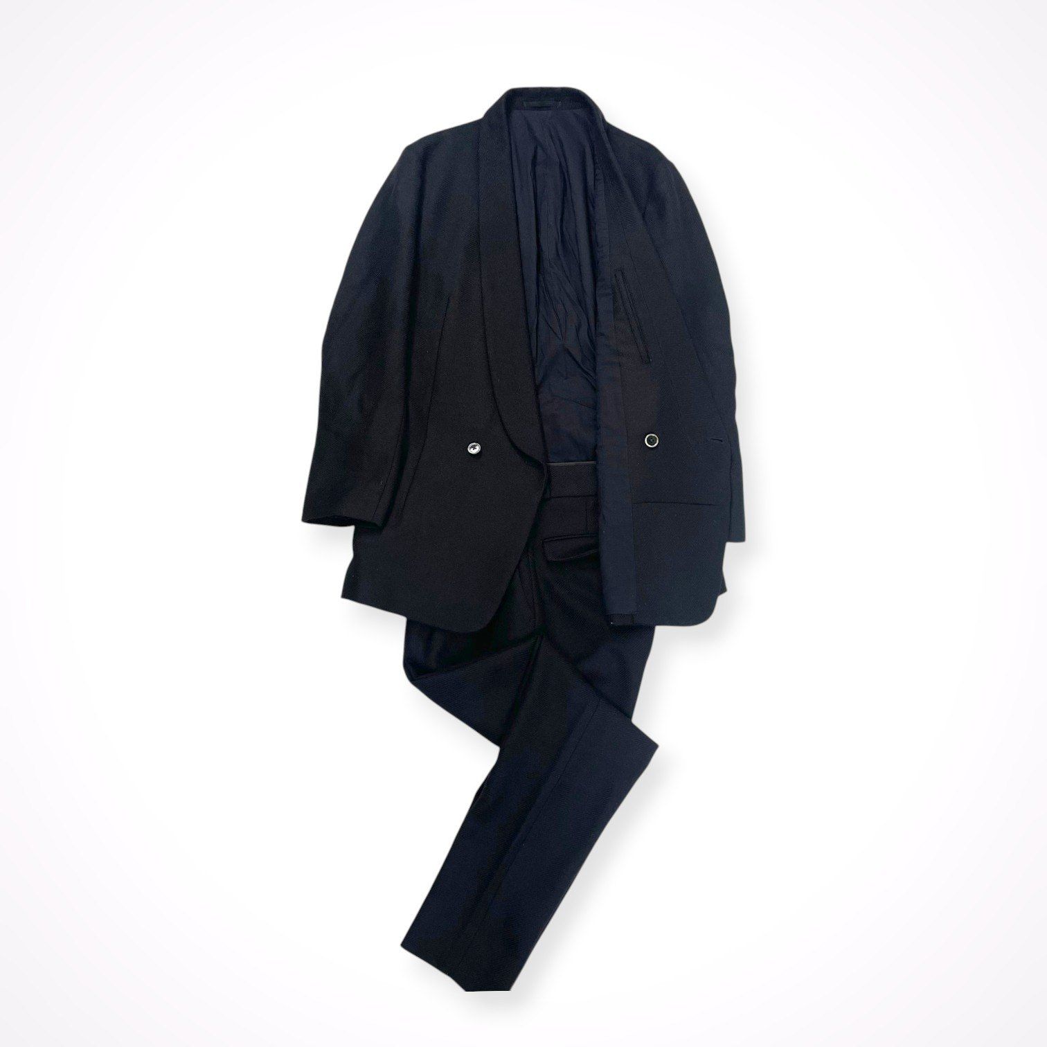 The SAKAKI / ショールカラーセットアップ 参考定価：90,000程度 SIZE ジャケット:L スラックス:S The SAKAKI / ショールカラーセットアップ 参考定価：90,000程度 SIZE