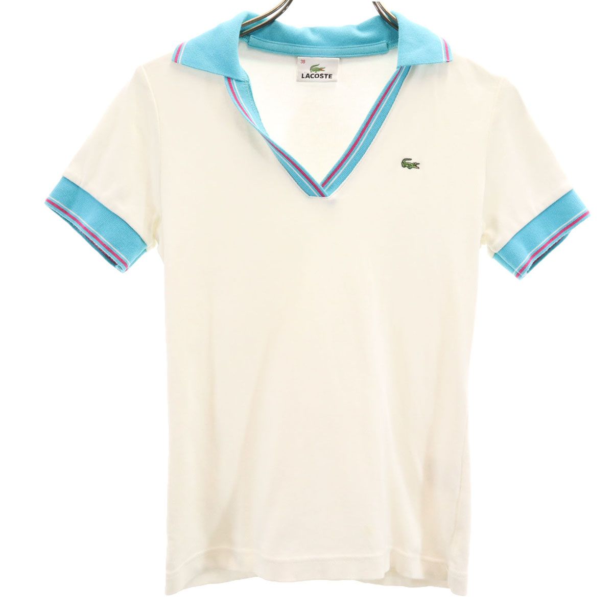 LACOSTE ラコステ 日本製 半袖 スキッパーカラー ポロシャツ 38
