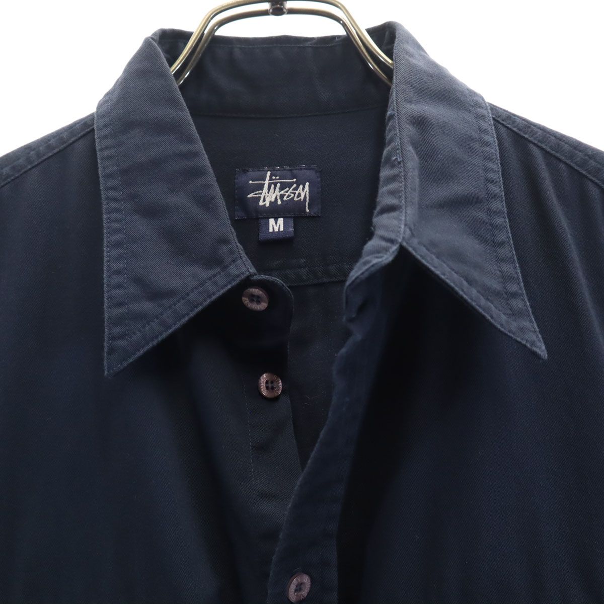 STUSSY ステューシー 90s USA製 オールド 紺タグ 半袖 ワークシャツ M
