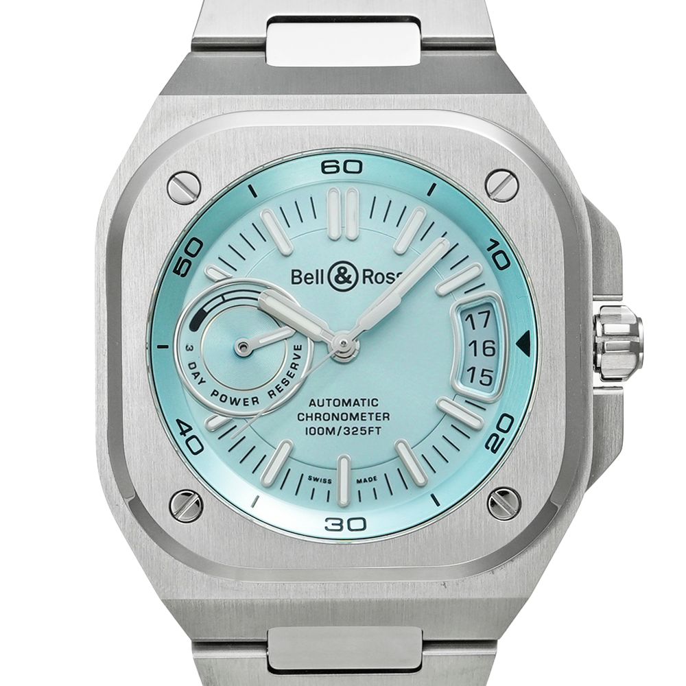 Bell＆Ross BR-X5 アイスブルー 箱・2025年2月保証書付き Ref.BRX5R-1B-ST/SST 中古美品 メンズ 腕時計 Bell＆Ross BR-X5 アイスブルー 箱・2025年2月保証書付き Ref.BRX5R-1B
