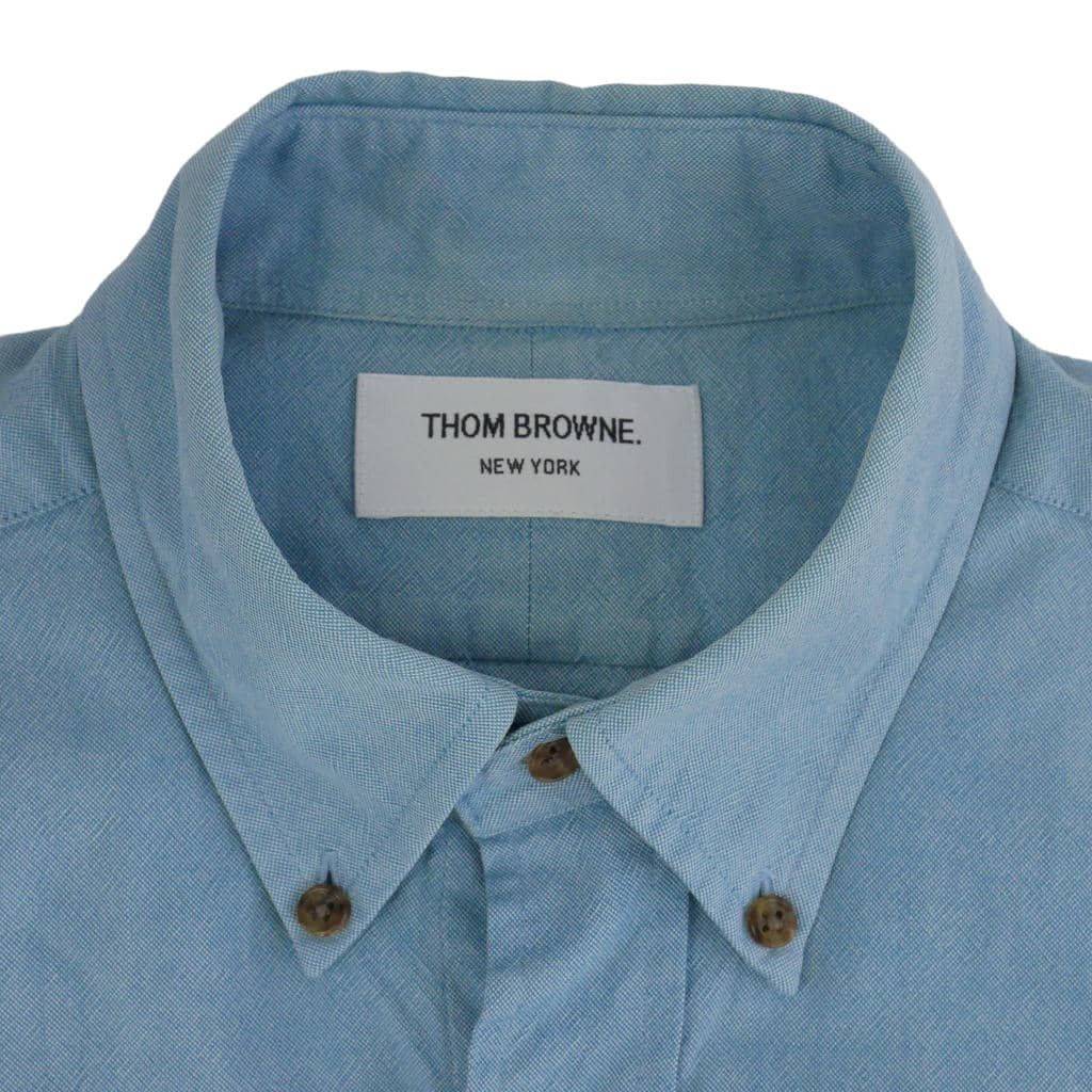 THOM BROWNE ボタンダウンシャツ ライトブルー サイズ1 トムブラウン THOM BROWNE ボタンダウン シャツ 半袖 ポケット 1 水色