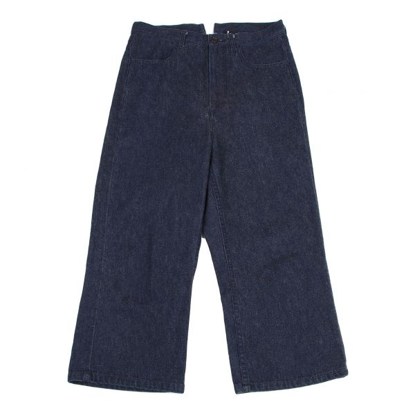 トリココムデギャルソンtricot COMME des GARCONSコットンウールシンチバックサルエルデニム 紺M