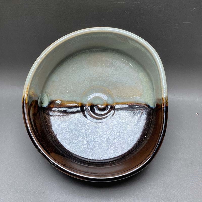 淡海ぜぜ 陽炎園 岩崎新定 膳所焼 沓形茶碗 茶道具 共箱 茶道具 - メルカリ