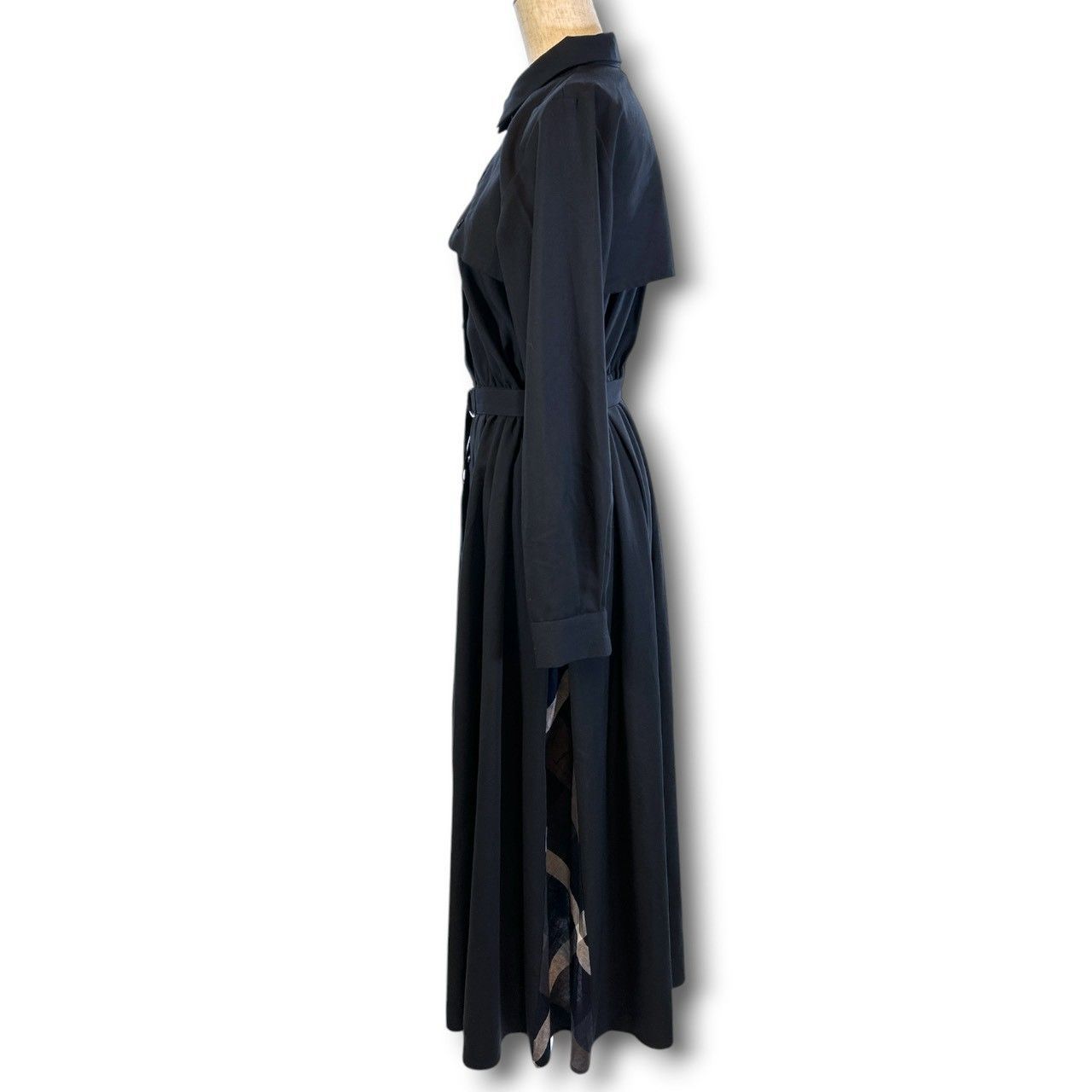 美品　ブルーレーベルクレストブリッジ　チェックドビーシャツワンピース　ロング BLUE LABEL CRESTBRIDGE ブルーレーベルクレストブリッジ サイド