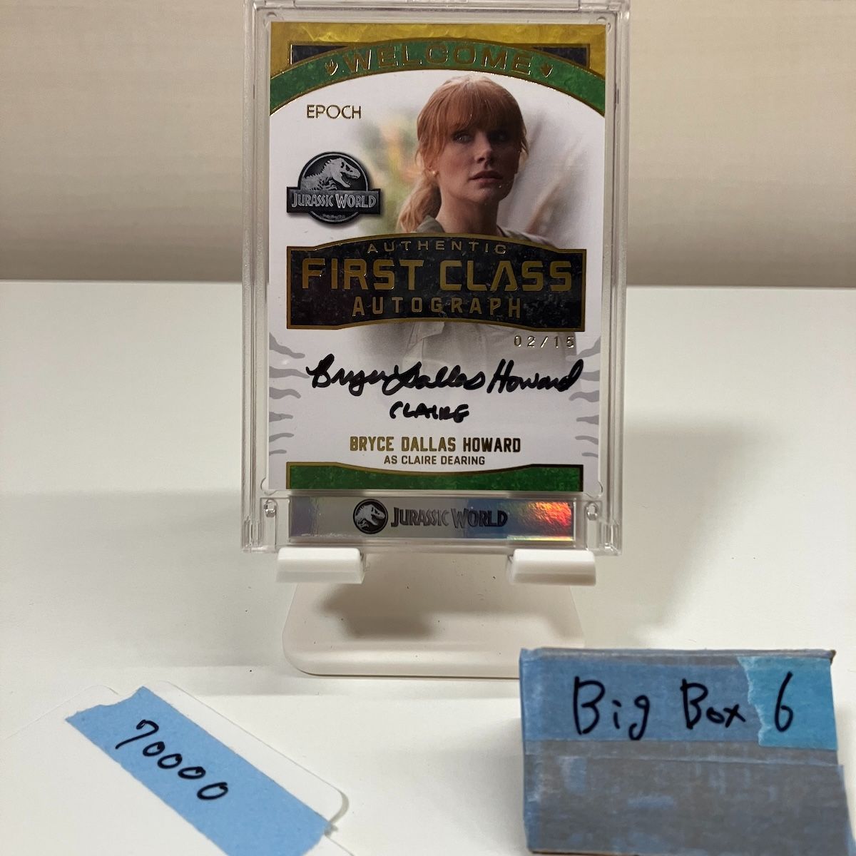 2025 EPOCH JURASSIC WORLD FALLEN KINGDOM ブライスダラスハワード Bryce Dallas Howard as Claire Dearing クレアディアリング 02/15 直筆サインカード 　 WELCOME カード