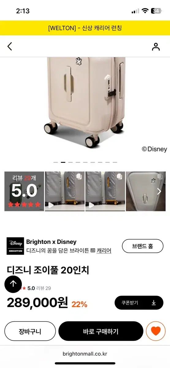 ディズニー ジョイフル 20インチ キャリアー ベージュ 新品