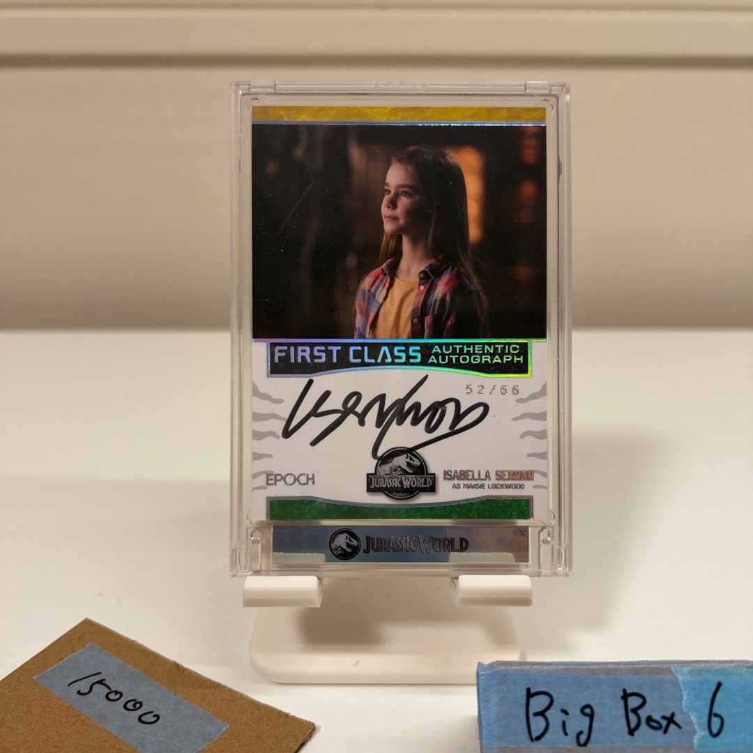 2025 EPOCH イザベラサーモン Isabella Sermon 52/66 直筆サインカード Jurassic World Dominion First Class Autograph カード