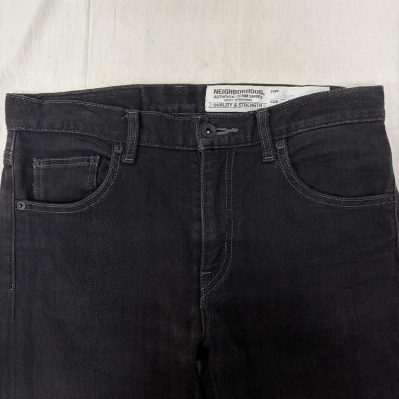 ネイバーフッド ブラックデニムパンツ 172BENH-PTM03 E.L.SLIM M