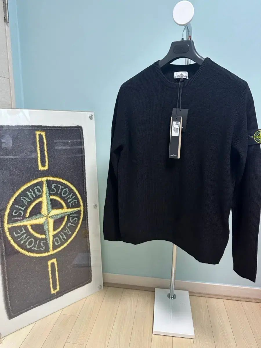 ストーンアイランド 24SS オーガニック クルーネック ニット ブラック L (新品 正規品)
