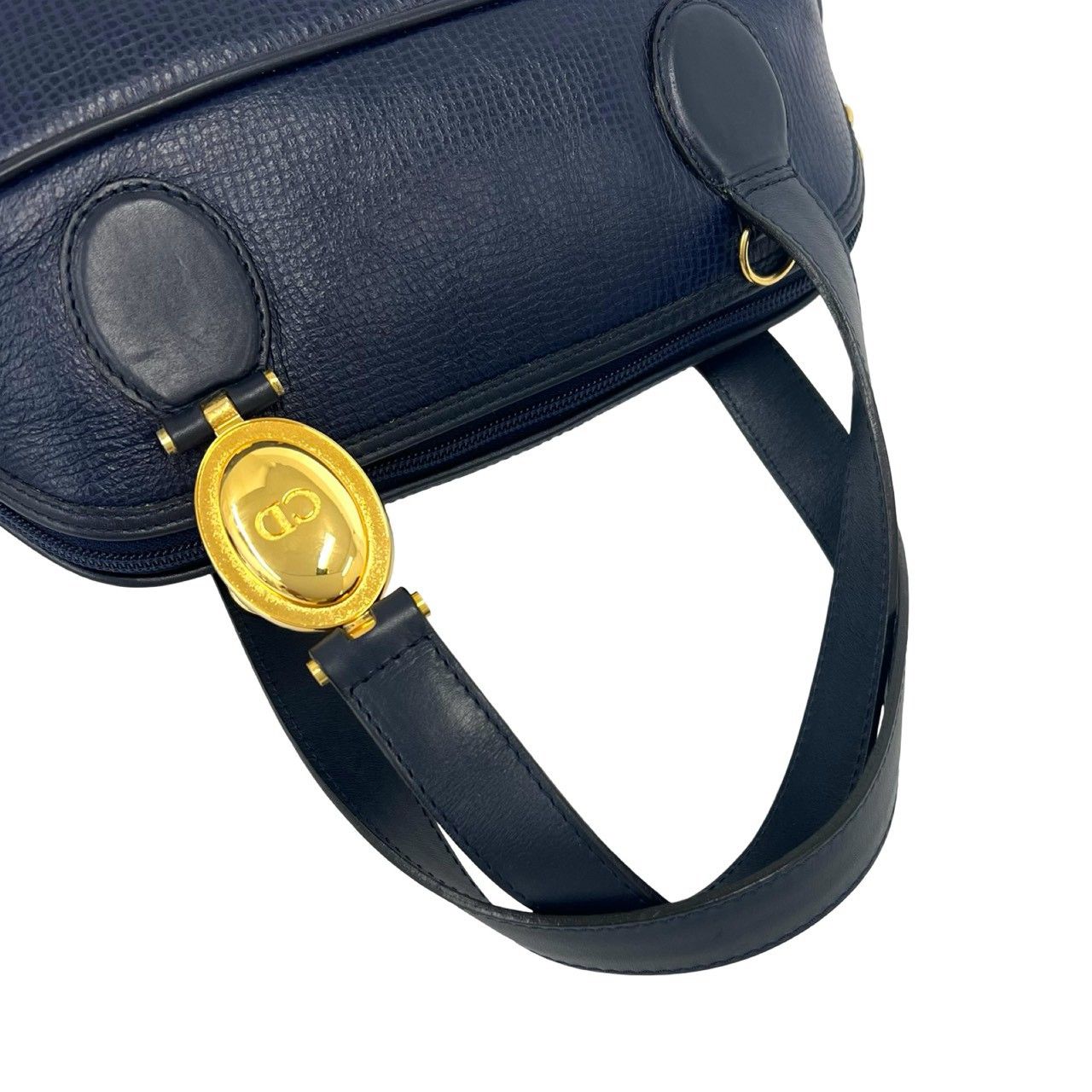 極 美品 Christian Dior ディオール ヴィンテージ CD ロゴ 金具 レザー