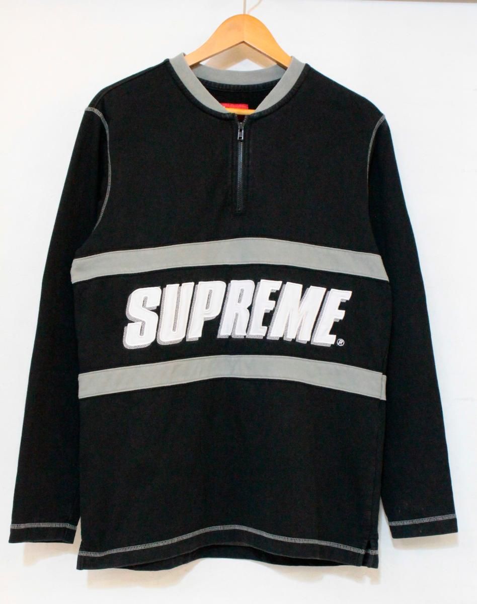 中古】 Supreme メンズロンT S Supreme/16SS/Bar Logo Harf Zip Top/S